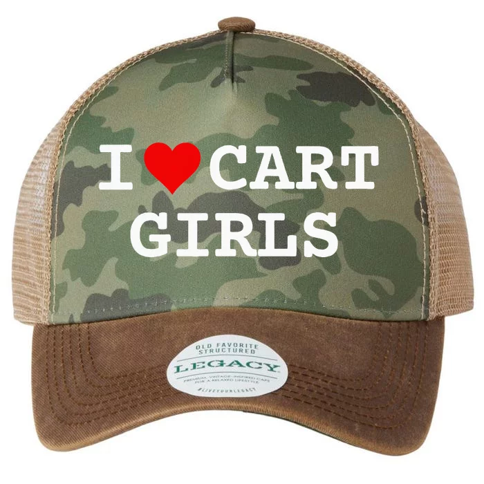 I Love Cart Girl Golf Funny Legacy Tie Dye Trucker Hat