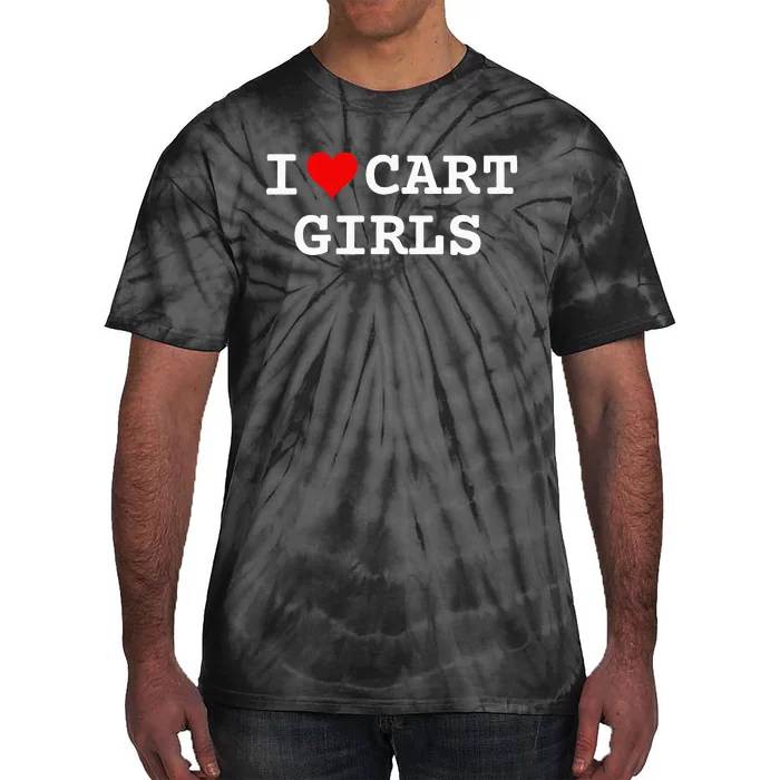 I Love Cart Girl Golf Funny Tie-Dye T-Shirt