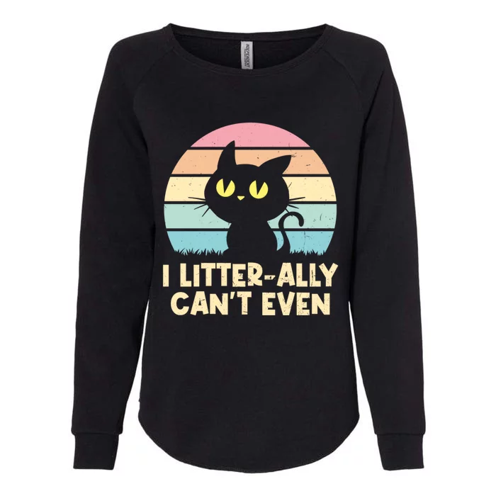 I Litterally Cant Even Cat Lover Funny Kitten Humor Cute Gift Womens California Wash Sweatshirt