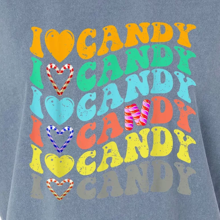 I love Candy Halloween Party Cute Trick or Treat Candyland Garment-Dyed Women's Muscle Tee