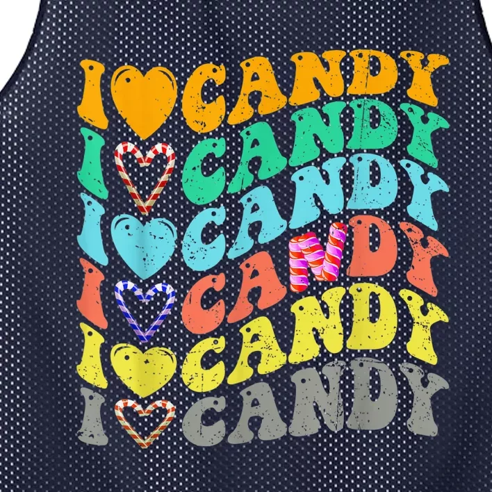 I love Candy Halloween Party Cute Trick or Treat Candyland Mesh Reversible Basketball Jersey Tank