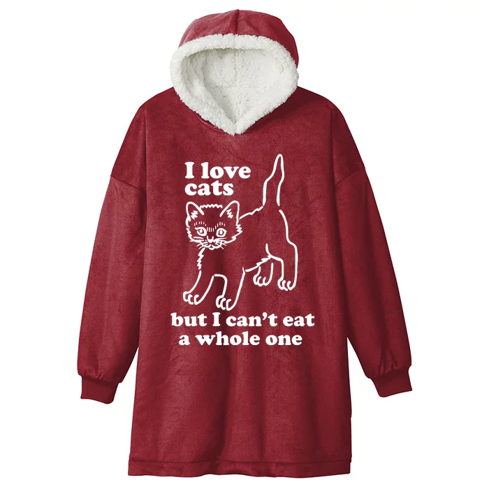 I Love Cats But I CanT Eat A Whole One Hooded Wearable Blanket