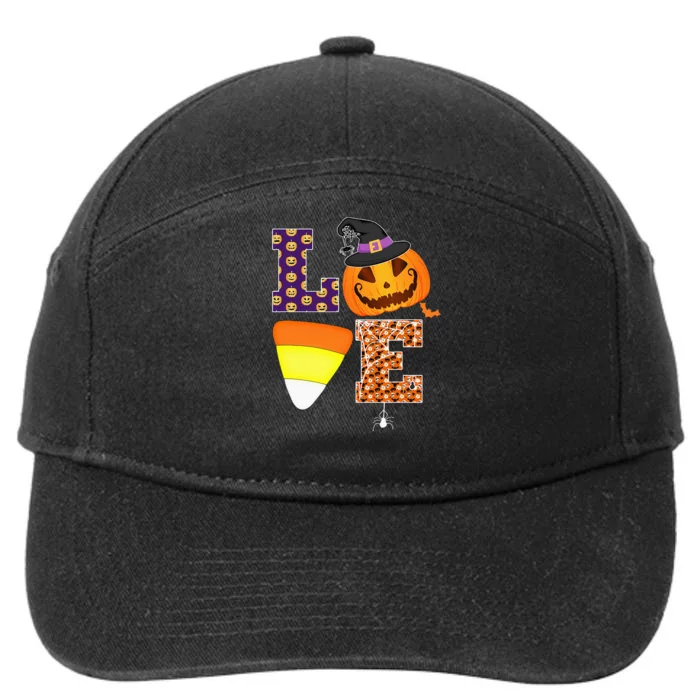 I Love Candy Funny Candy Corn Halloween 7-Panel Snapback Hat