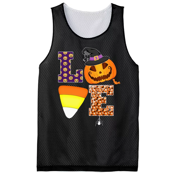 I Love Candy Funny Candy Corn Halloween Mesh Reversible Basketball Jersey Tank