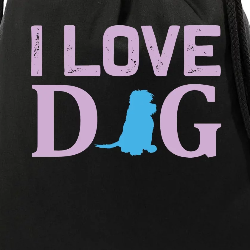 I Love Dog Drawstring Bag