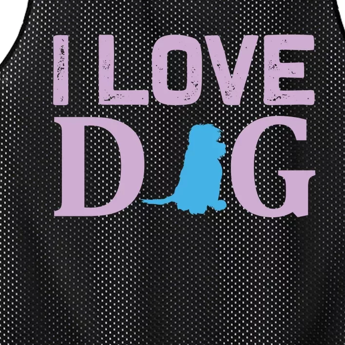 I Love Dog Mesh Reversible Basketball Jersey Tank