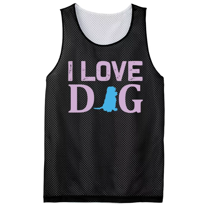 I Love Dog Mesh Reversible Basketball Jersey Tank