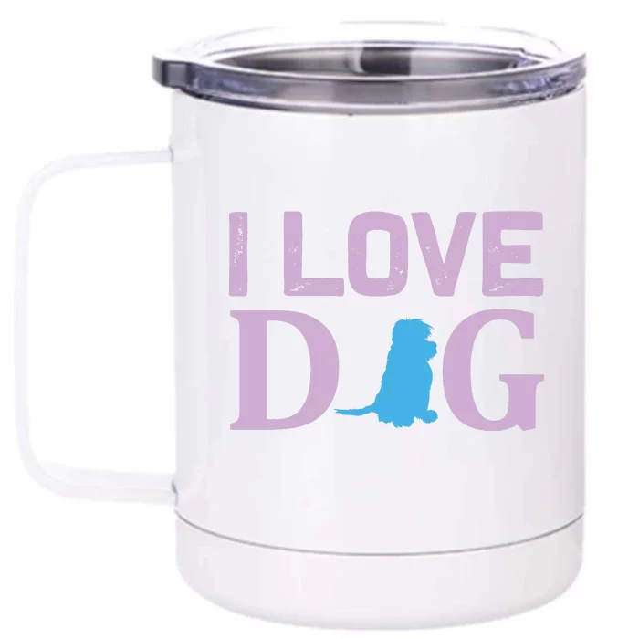 I Love Dog Front & Back 12oz Stainless Steel Tumbler Cup