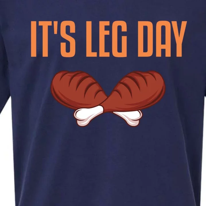 It's Leg Day Funny Thanksgiving Outfit Gift Sueded Cloud Jersey T-Shirt