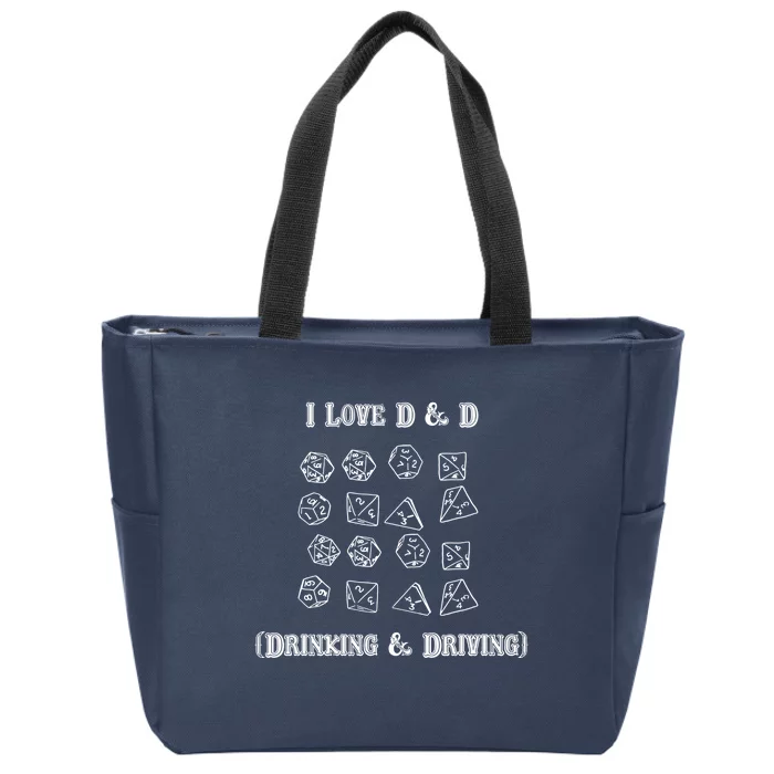 I Love DnD Drinking And Driving Zip Tote Bag