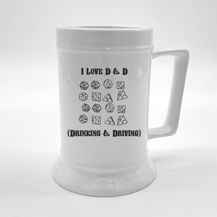 I Love DnD Drinking And Driving Front & Back Beer Stein