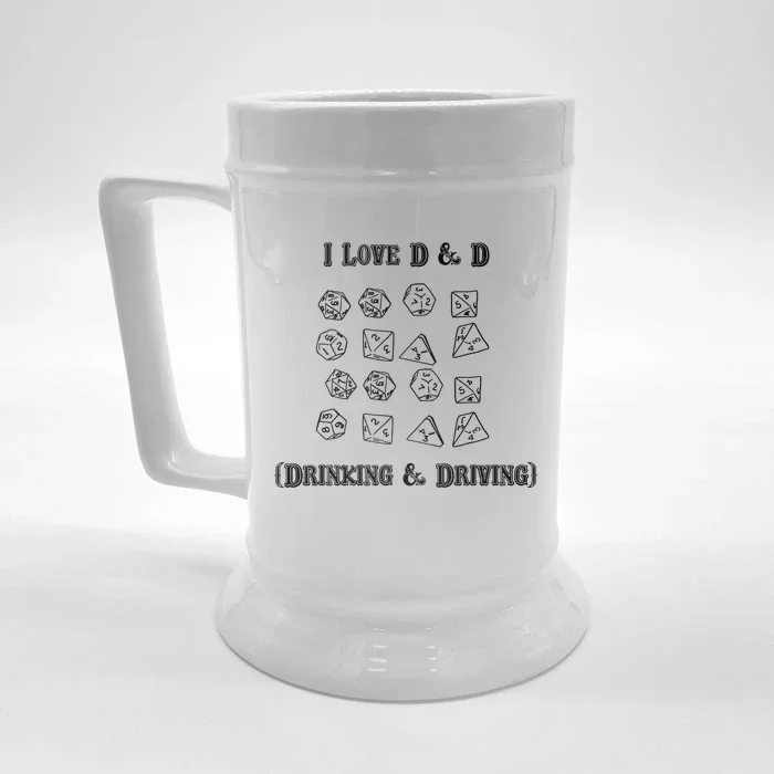 I Love DnD Drinking And Driving Front & Back Beer Stein