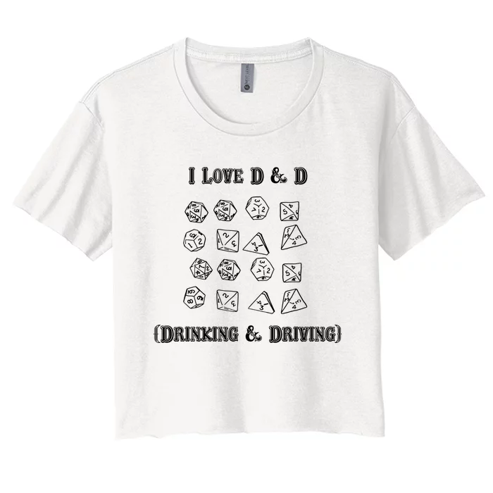 I Love DnD Drinking And Driving Women's Crop Top Tee