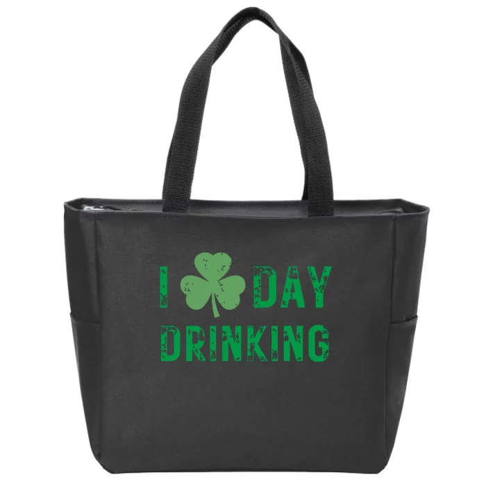 I Love Day Drinking Shamrock Heart Love St Paddys Day Zip Tote Bag