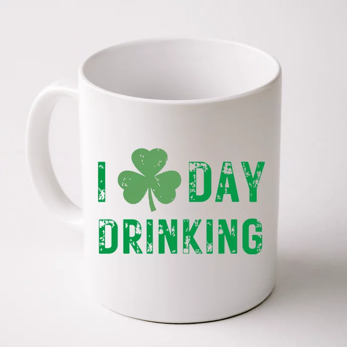 I Love Day Drinking Shamrock Heart Love St Paddys Day Front & Back Coffee Mug