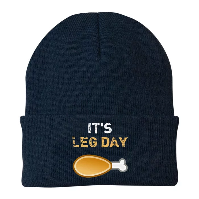 Its Leg Day Funny Workout Turkey Thanksgiving Knit Cap Winter Beanie