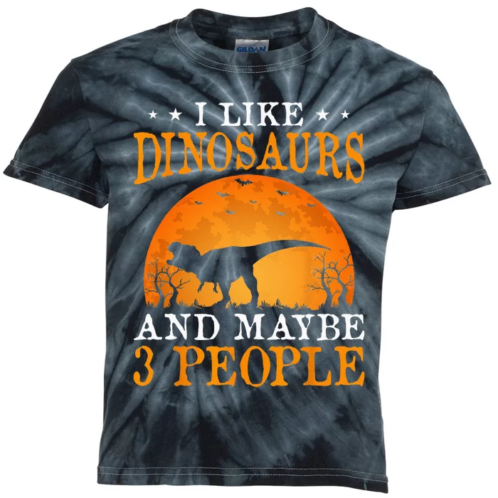 I Like Dinosaurs And Maybe 3 People Kids Tie-Dye T-Shirt