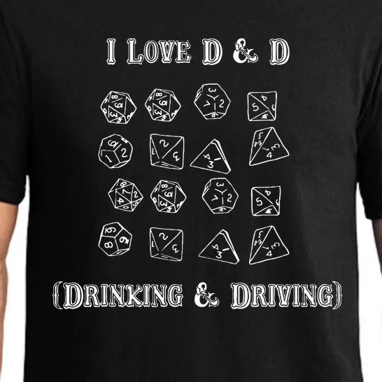 I Love D And D Drinking And Driving Funny Gamer D20 Lover Pajama Set