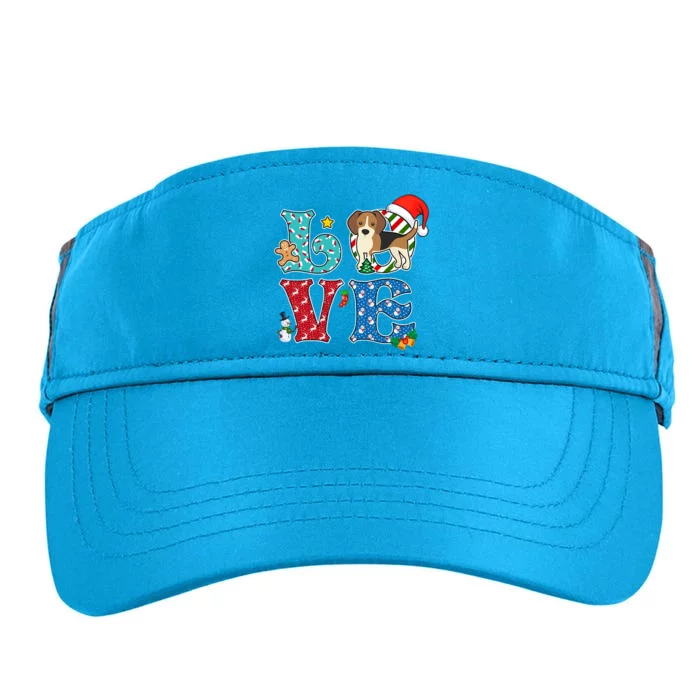 I Love Dog Beagle Christmas Gift Adult Drive Performance Visor