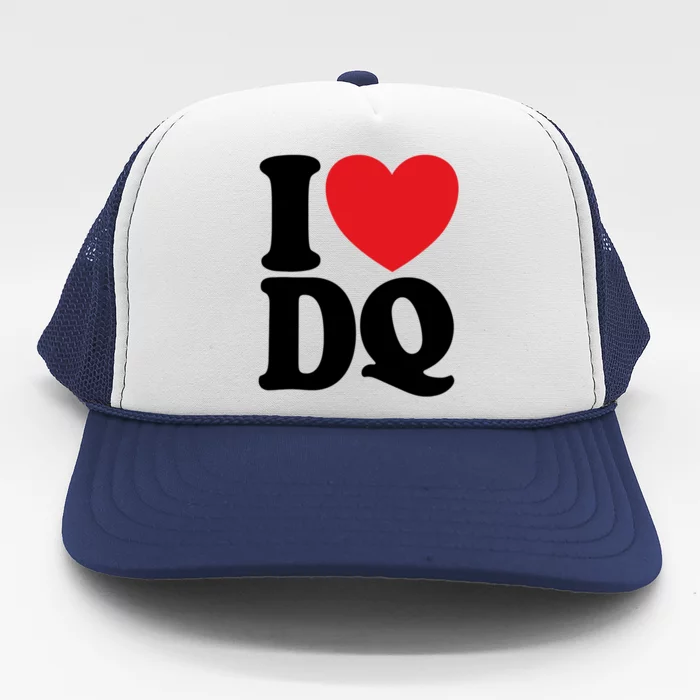 I Love Dq I Heart Dq Initials Hearts Trucker Hat