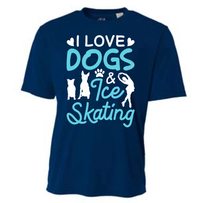 I Love Dogs And Ice Skating Cooling Performance Crew T-Shirt