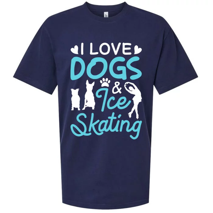 I Love Dogs And Ice Skating Sueded Cloud Jersey T-Shirt