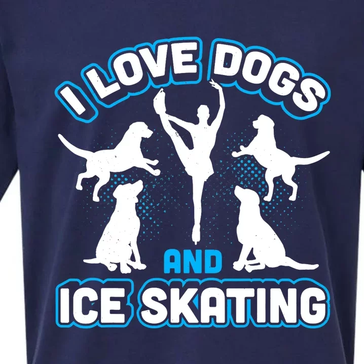 I Love Dogs And Ice Skating Sueded Cloud Jersey T-Shirt