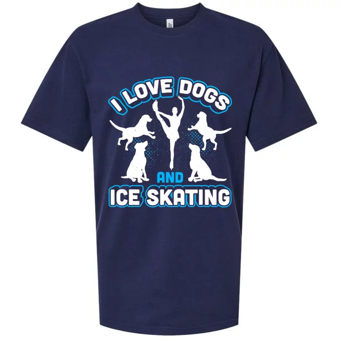 I Love Dogs And Ice Skating Sueded Cloud Jersey T-Shirt