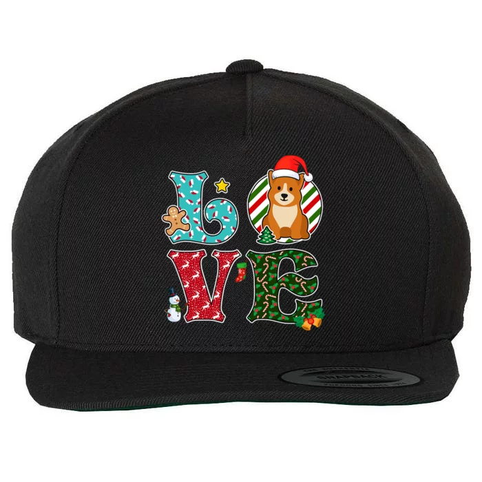 I Love Dog Pembroke Welsh Corgi Christmas Gift Wool Snapback Cap