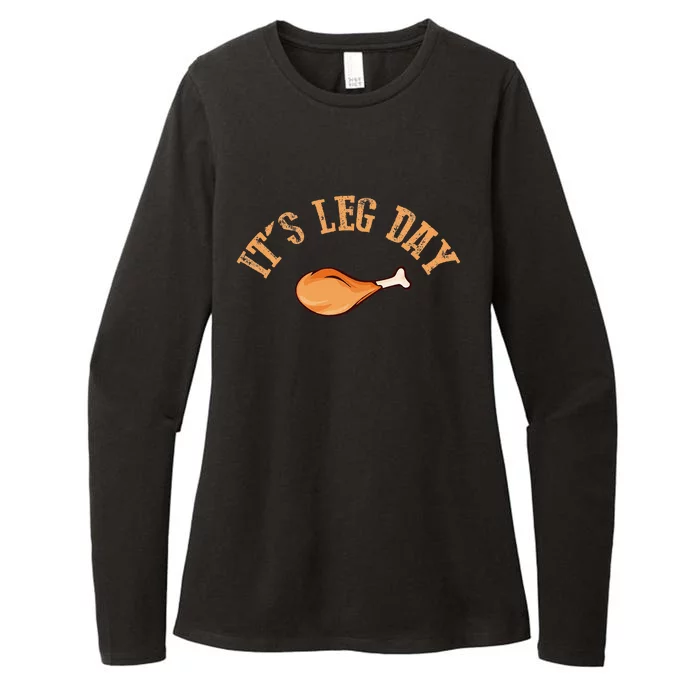 Its Leg Day Funny Turkey Thanksgiving Womens CVC Long Sleeve Shirt