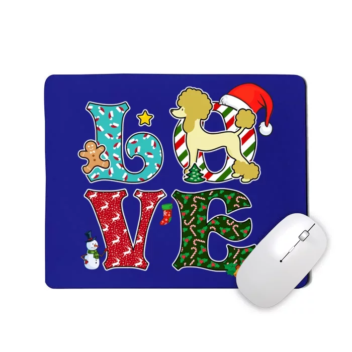 I Love Dog Poodle Christmas Gift Mousepad