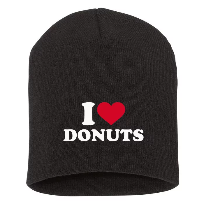 I Love Donuts Short Acrylic Beanie