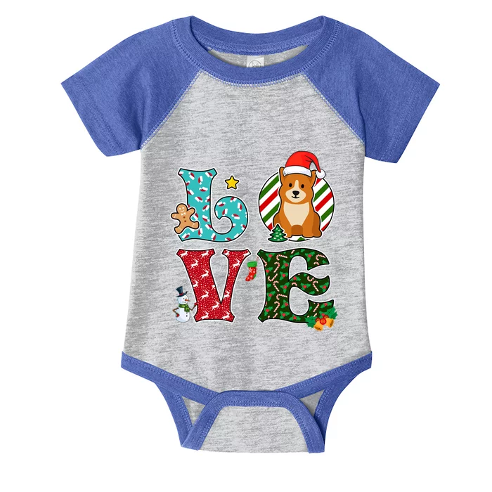 I Love Dog Pembroke Welsh Corgi Christmas Gift Infant Baby Jersey Bodysuit