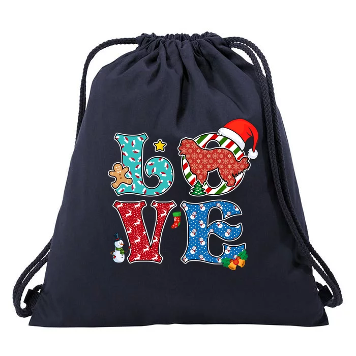 I Love Dog Pyrenean Shepherd Christmas Gift Drawstring Bag