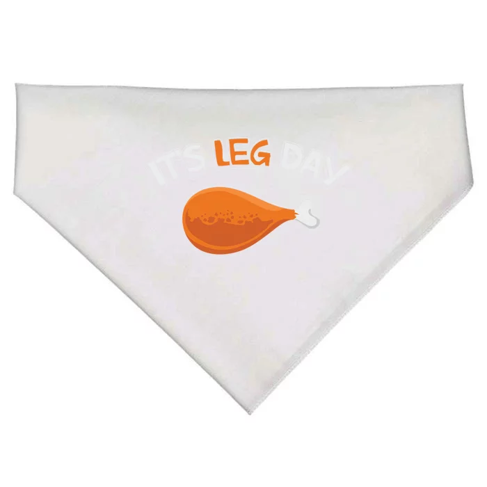 Its Leg Day Funny Workout Turkey Thanksgiving Gift USA-Made Doggie Bandana