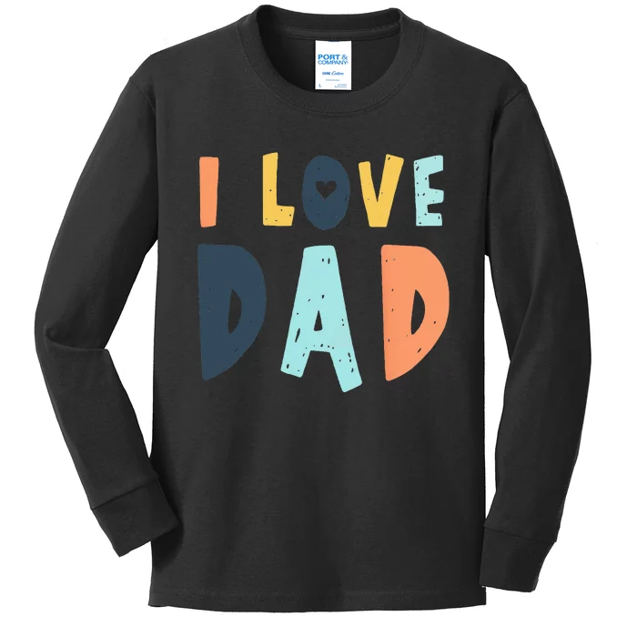 I Love Dad Retro Daddy Jokes From Daughter Son Wife Kids Long Sleeve Shirt