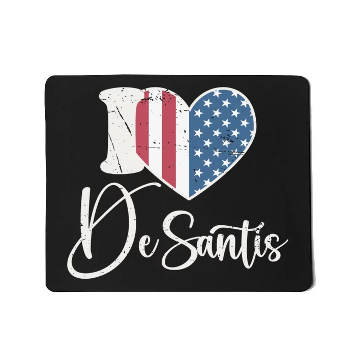 I Love DeSantis Vintage American Heart Flag Mousepad