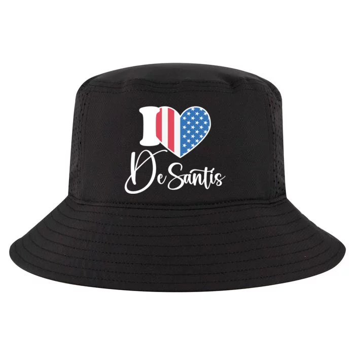 I Love DeSantis American Heart Flag Cool Comfort Performance Bucket Hat