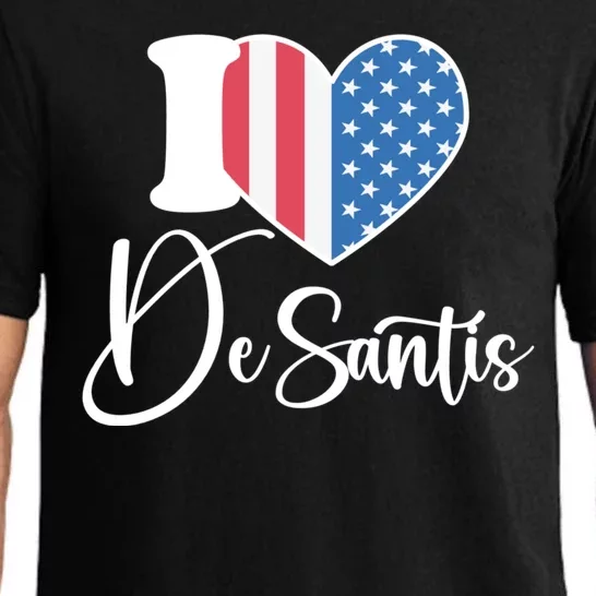 I Love DeSantis American Heart Flag Pajama Set