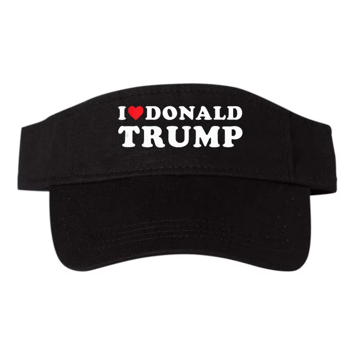 I Love Donald Trump I Heart Trump Pro Trump 2024 Valucap Bio-Washed Visor