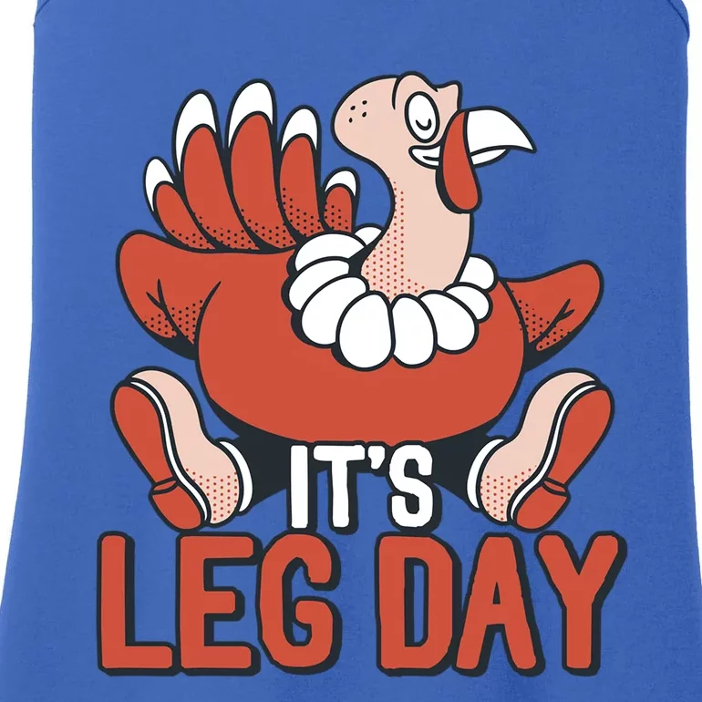 Its Leg Day Funny Workout Turkey Thanksgiving Food Pilgrim Gift Ladies Essential Tank