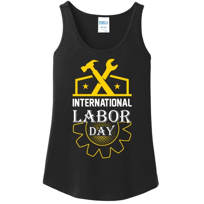 International Labor Day 2024 Celebration Graphic Ladies Essential Tank