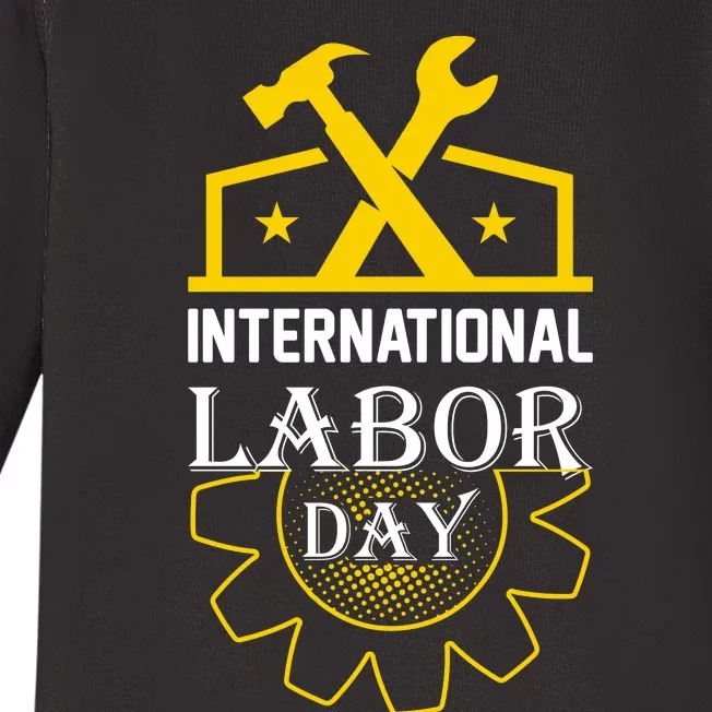 International Labor Day 2024 Celebration Graphic Baby Long Sleeve Bodysuit