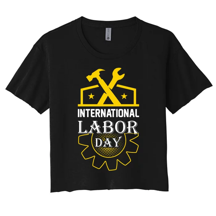 International Labor Day 2024 Celebration Graphic Women's Crop Top Tee