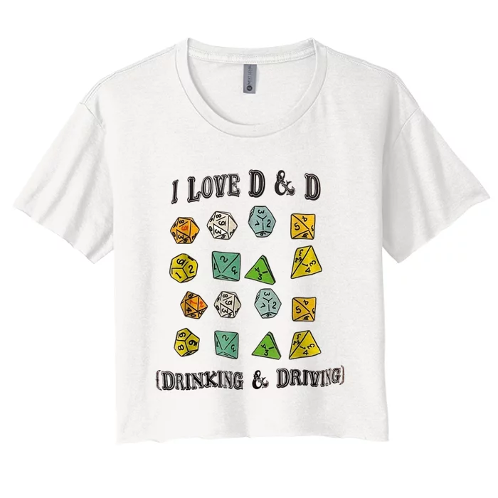 I Love DnD Drinking And Driving Women's Crop Top Tee