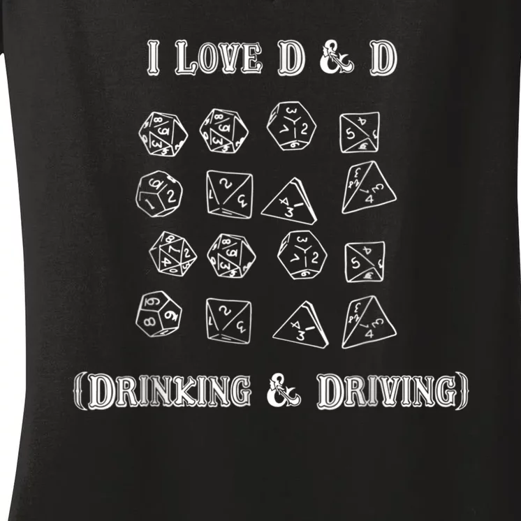 I Love DnD Drinking And Driving Women's V-Neck T-Shirt