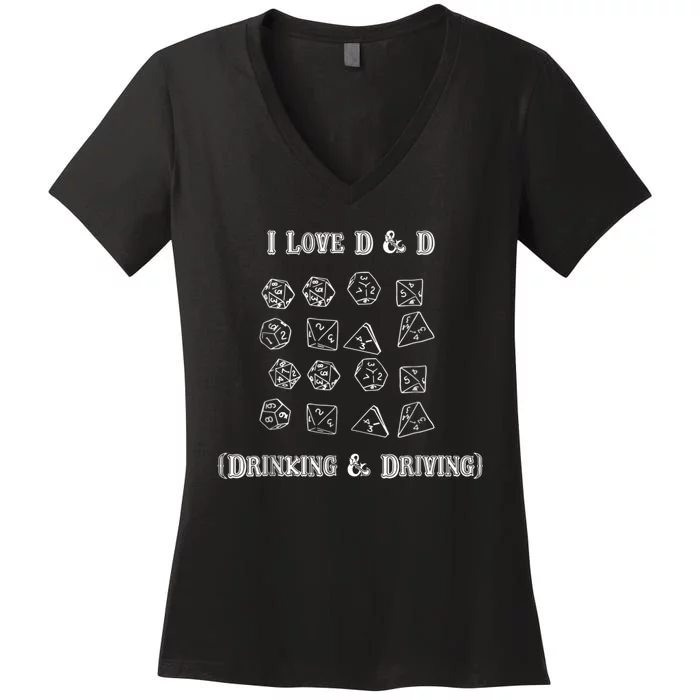 I Love DnD Drinking And Driving Women's V-Neck T-Shirt