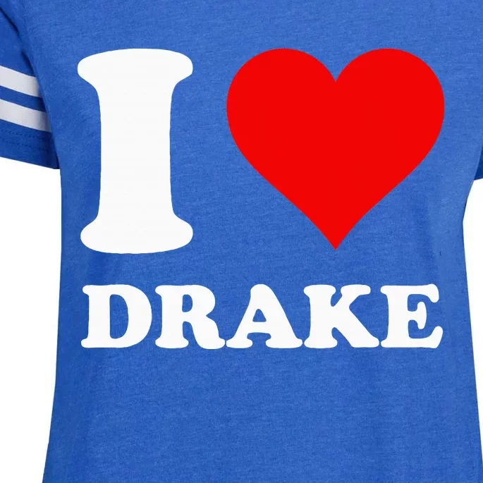 I Love D.R.A.K.E Enza Ladies Jersey Football T-Shirt