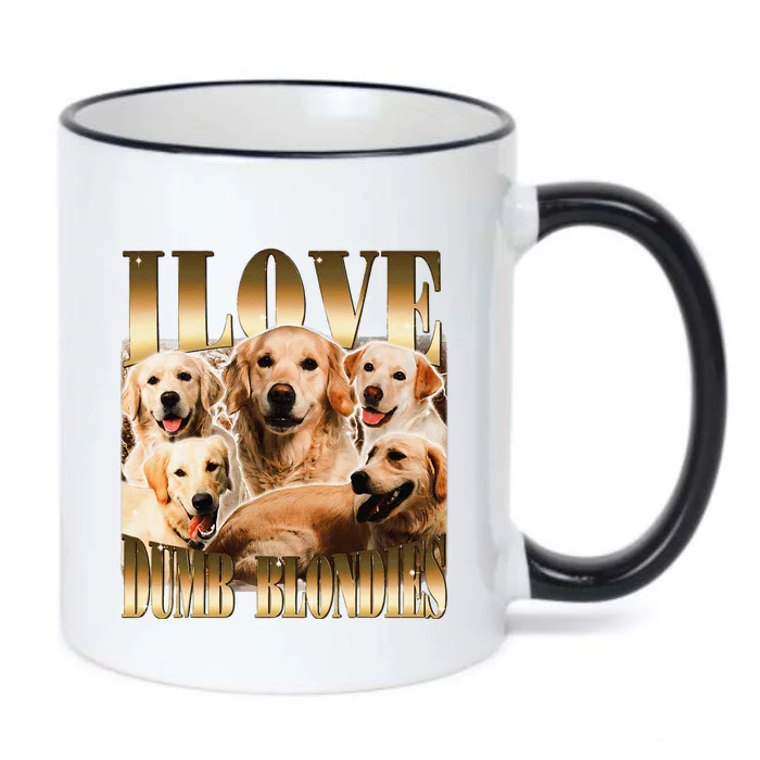 I Love Dumb Blondes Funny Meme Dog Lover Black Color Changing Mug