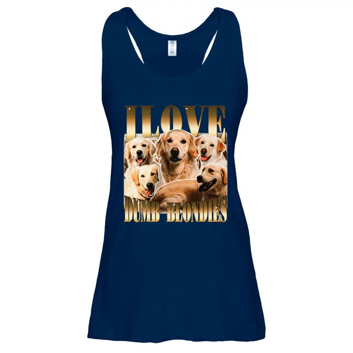 I Love Dumb Blondes Funny Meme Dog Lover Ladies Essential Flowy Tank